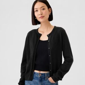 Classic Black GAP Softcash Women's Cardigan Sweater